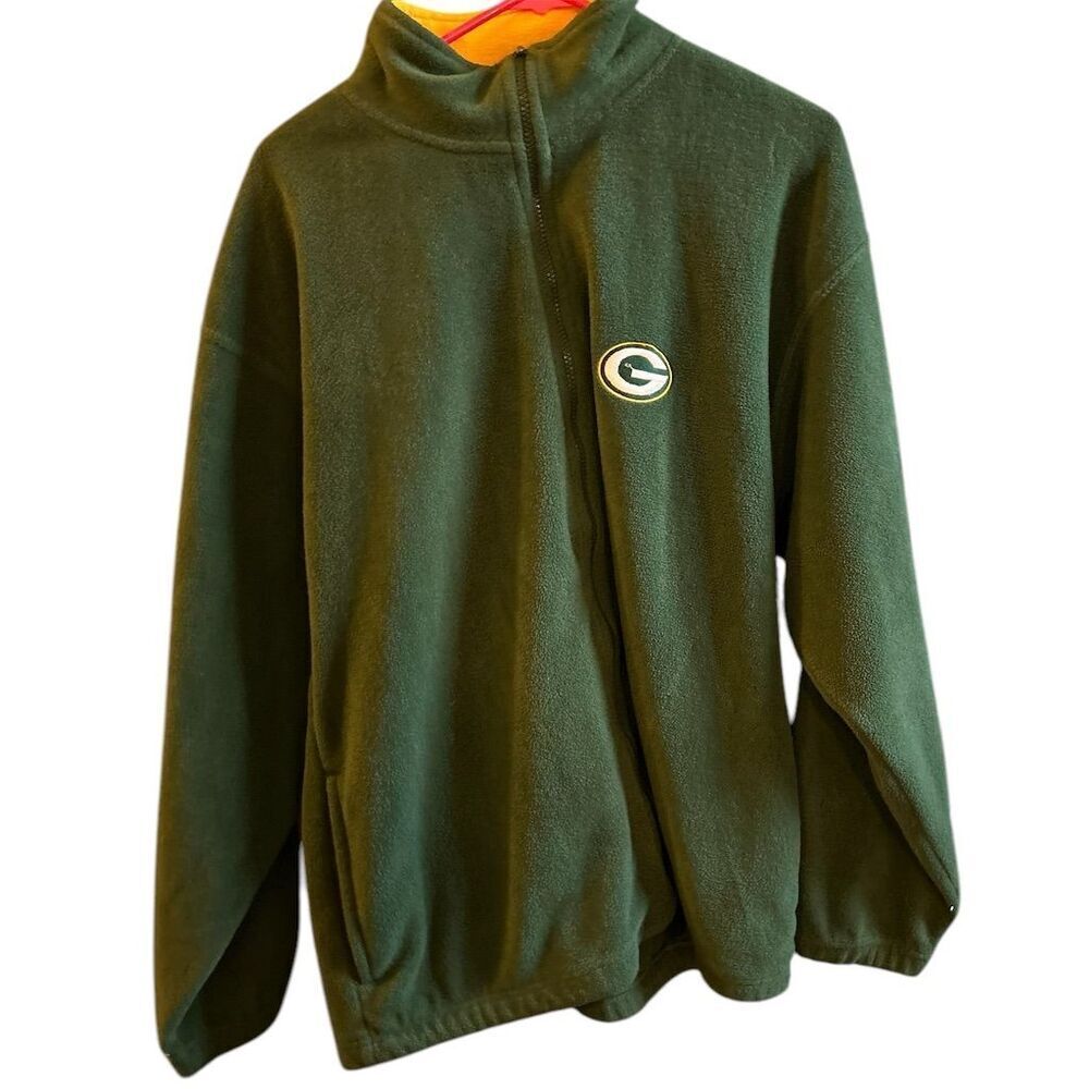 Vintage 90s Green Bay Packers Fleece Pullover Jacket Men's Large Green